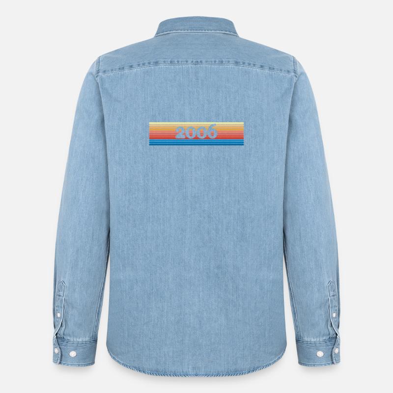 Regenbogen 2006 - Männer Jeanshemd Organic von Stanley/Stella - verwaschenes Hellblau