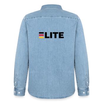 Deutschland Elite - Männer Jeanshemd Organic von Stanley/Stella - verwaschenes Hellblau - Hinten - AI Model Male 185 light (185cm)