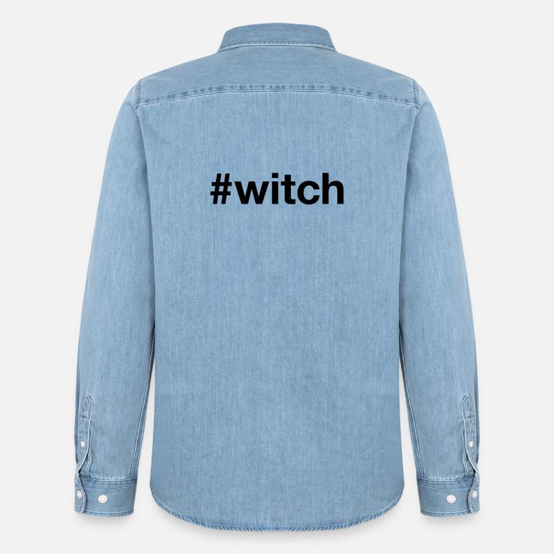WITCH Spooky Hexe Halloween - Männer Jeanshemd Organic von Stanley/Stella - verwaschenes Hellblau