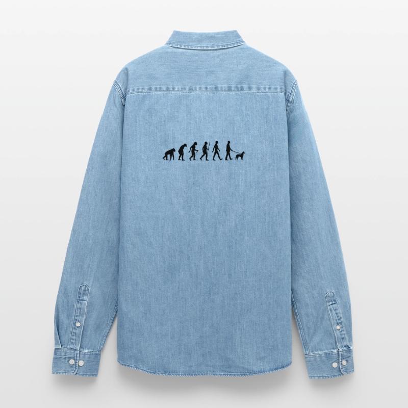 Evolution smooth collie man Men’s Organic Denim Shirt by Stanley/Stella