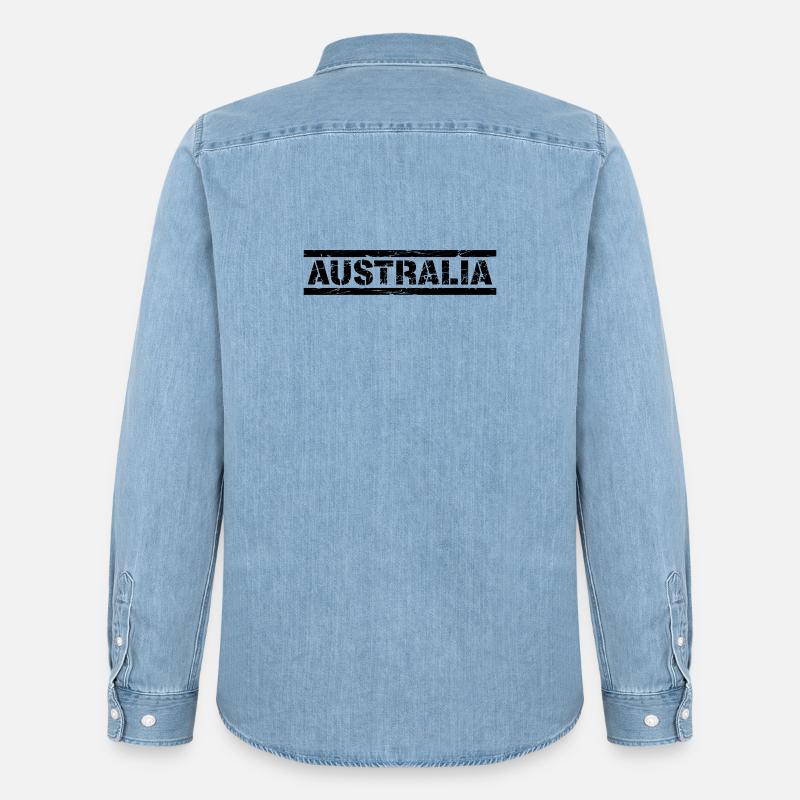 Australia - Männer Jeanshemd Organic von Stanley/Stella - verwaschenes Hellblau