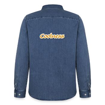 Allégation de fraîcheur Vectorgraphic - Chemise en denim homme bio Stanley/Stella - bleu moyen délavé  - Dos - AI Model Male 185 light (185cm)