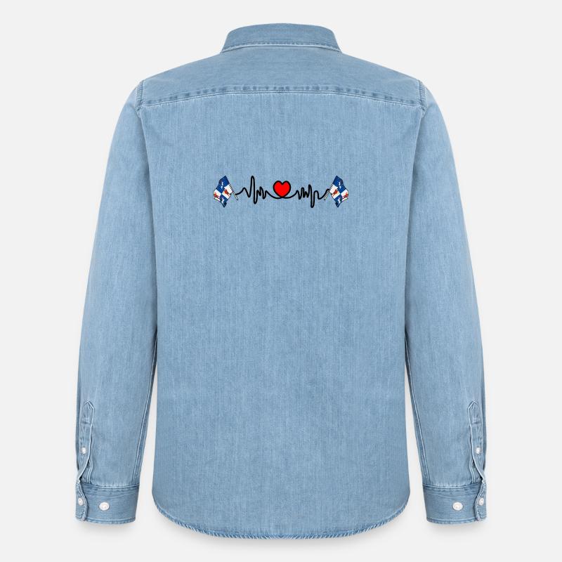 Norrbotten Herzfrequenz-Design - Männer Jeanshemd Organic von Stanley/Stella - verwaschenes Hellblau