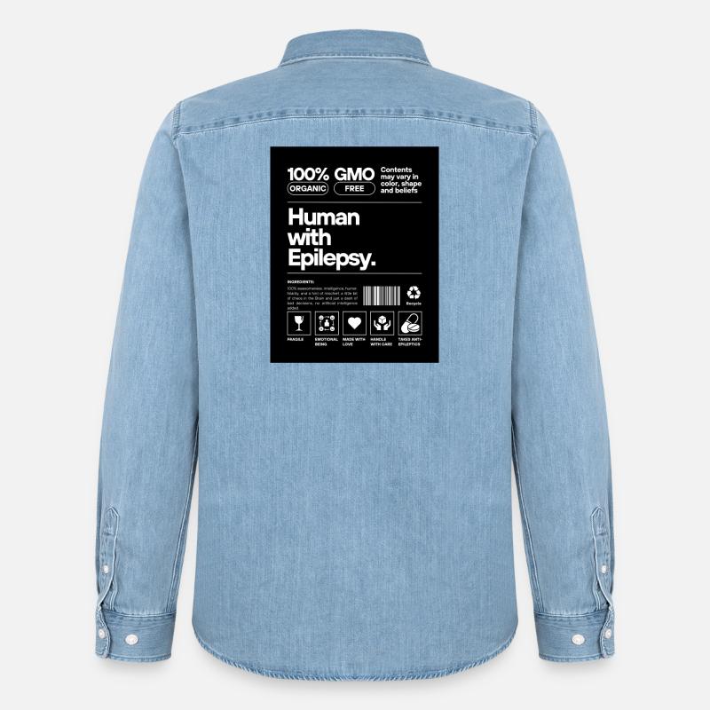 Human with Epilepsy - Männer Jeanshemd Organic von Stanley/Stella - verwaschenes Hellblau