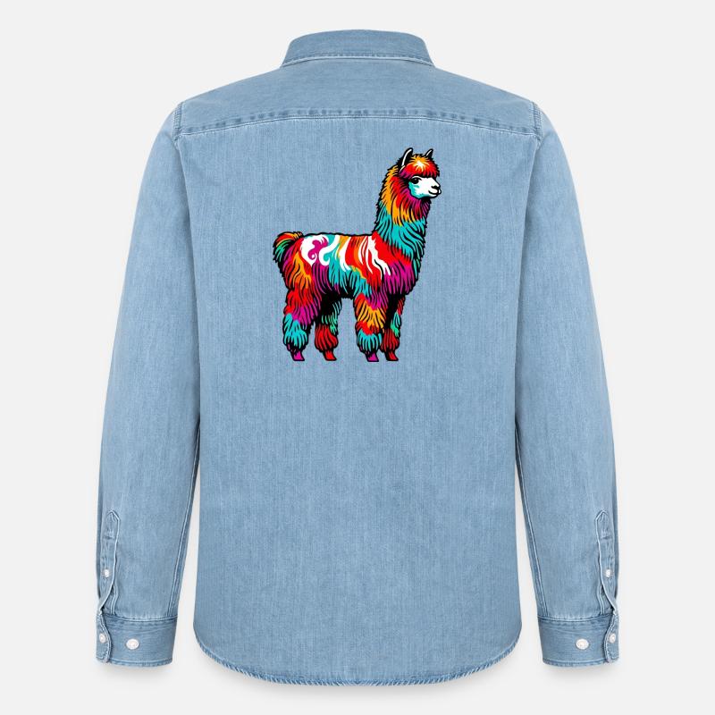 Alpaca - Camicia in denim uomo bio di Stanley/Stella - azzurro chiaro slavato