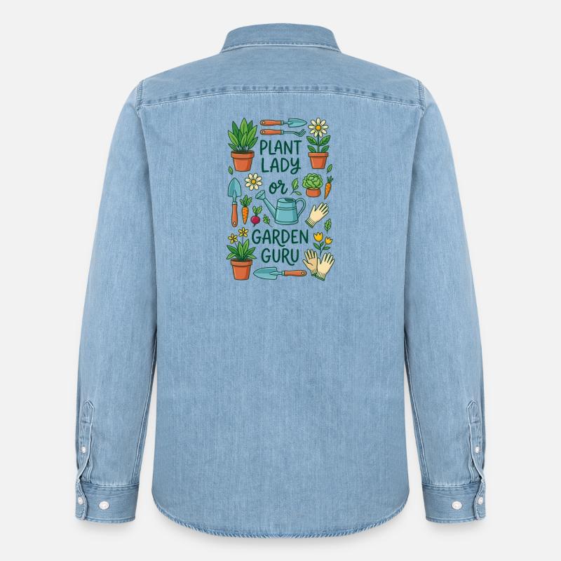 Der Pflanzenliebhaber oder Gartenexperte - Männer Jeanshemd Organic von Stanley/Stella - verwaschenes Hellblau