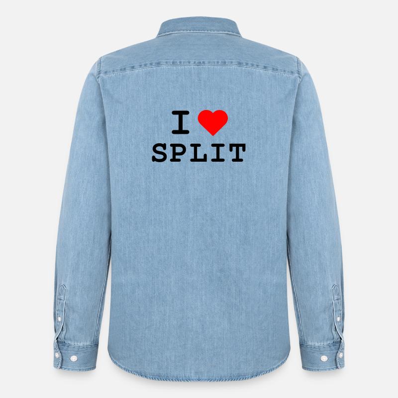 I love Split - Ich liebe Split - Männer Jeanshemd Organic von Stanley/Stella - verwaschenes Hellblau