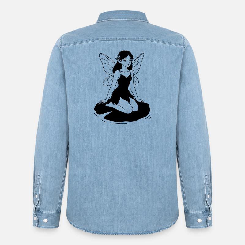 Fata - Camicia in denim uomo bio di Stanley/Stella - azzurro chiaro slavato