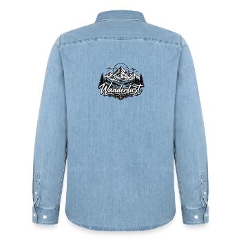 Errance - Chemise en denim homme bio Stanley/Stella - bleu clair délavé - Dos - AI Model Male 185 light (185cm)
