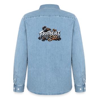 Frostbeule mit Stil - Männer Jeanshemd Organic von Stanley/Stella - verwaschenes Hellblau - Hinten - AI Model Male 185 light (185cm)