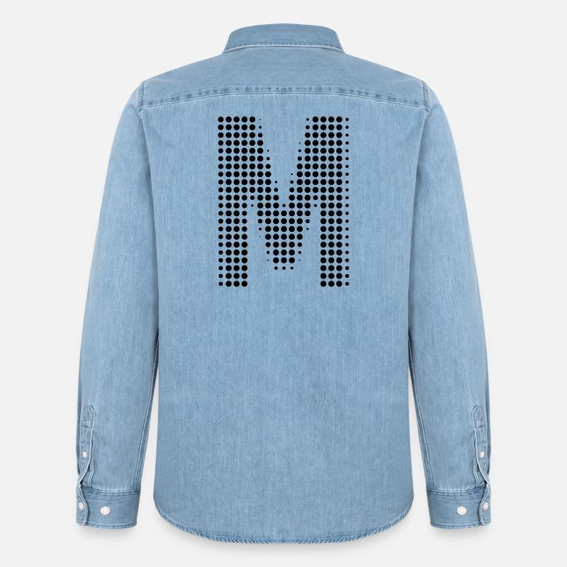 M Buchstabe Punkte Anfangsbuchstabe Geschenk - Männer Jeanshemd Organic von Stanley/Stella - verwaschenes Hellblau