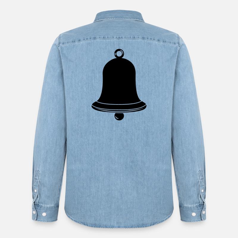 Kirchenglocken Kirchenlogo - Männer Jeanshemd Organic von Stanley/Stella - verwaschenes Hellblau