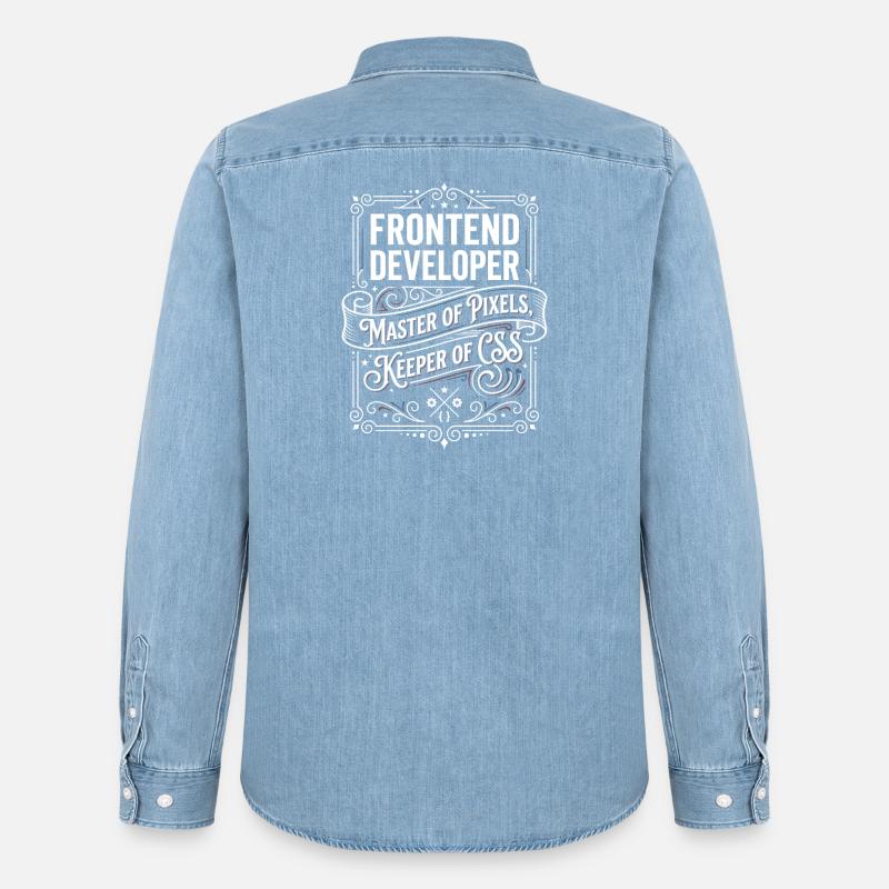 Frontend Entwickler Pixelmeister CSS - Männer Jeanshemd Organic von Stanley/Stella - verwaschenes Hellblau