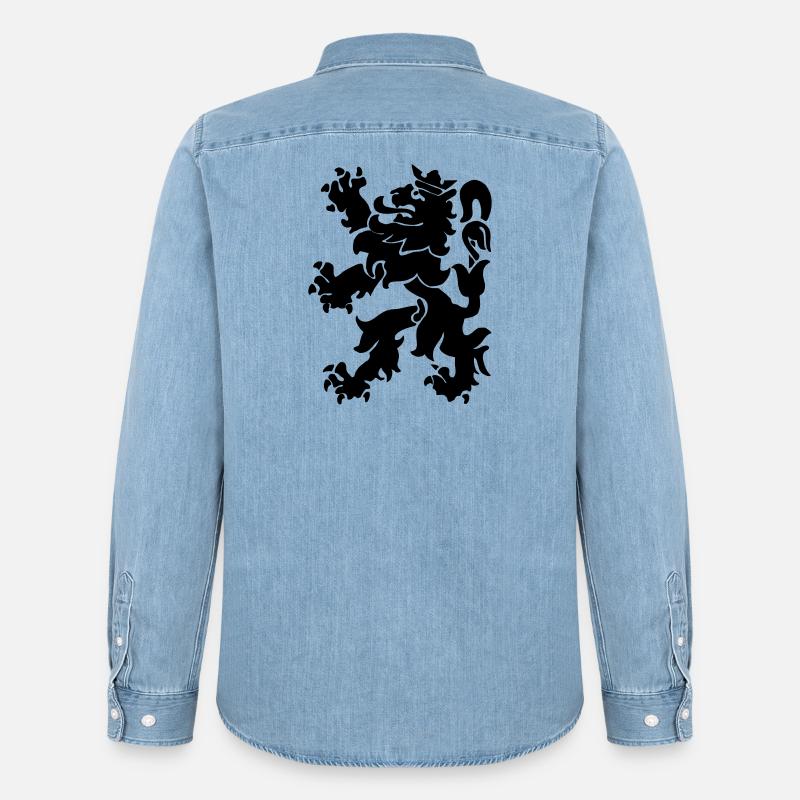 Löwenlöwe Lowe León Krone - Männer Jeanshemd Organic von Stanley/Stella - verwaschenes Hellblau