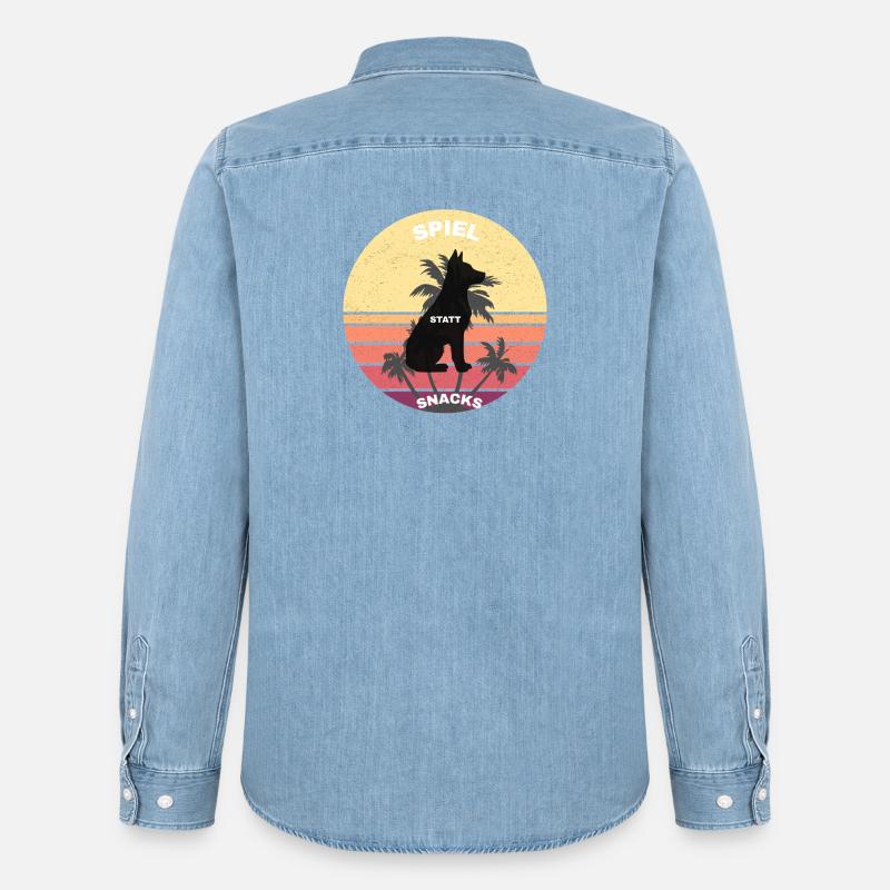 Retro - Männer Jeanshemd Organic von Stanley/Stella - verwaschenes Hellblau