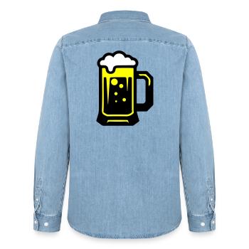 Bier Bierglas Symbol - Männer Jeanshemd Organic von Stanley/Stella - verwaschenes Hellblau - Hinten - AI Model Male 185 light (185cm)