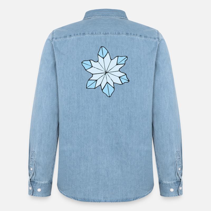 Stilvolle Blaue Eisblume design - Männer Jeanshemd Organic von Stanley/Stella - verwaschenes Hellblau