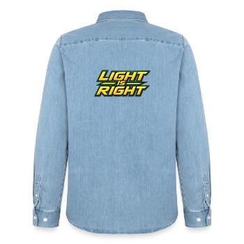 Light is right - Chemise en denim homme bio Stanley/Stella - bleu clair délavé - Dos - AI Model Male 185 light (185cm)