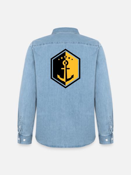 zeeman / marine / boot / zee - Heren denim overhemd biologisch Stanley/Stella - lichtblauw verwassen