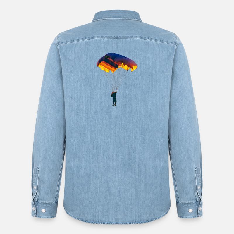 Paracadute - Camicia in denim uomo bio di Stanley/Stella - azzurro chiaro slavato