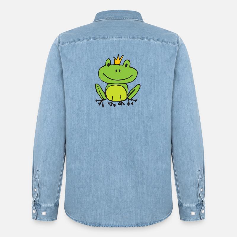 Frosch oder Prinz? - Männer Jeanshemd Organic von Stanley/Stella - verwaschenes Hellblau