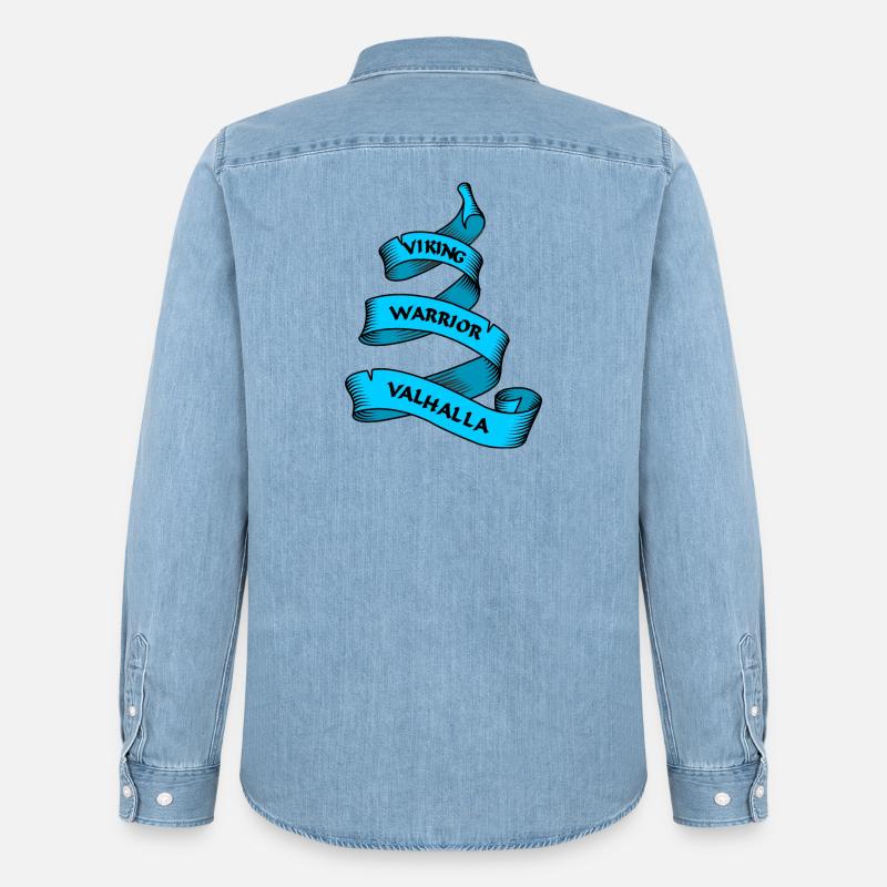 Wikinger Wimpel oder Banner blau - Männer Jeanshemd Organic von Stanley/Stella - verwaschenes Hellblau