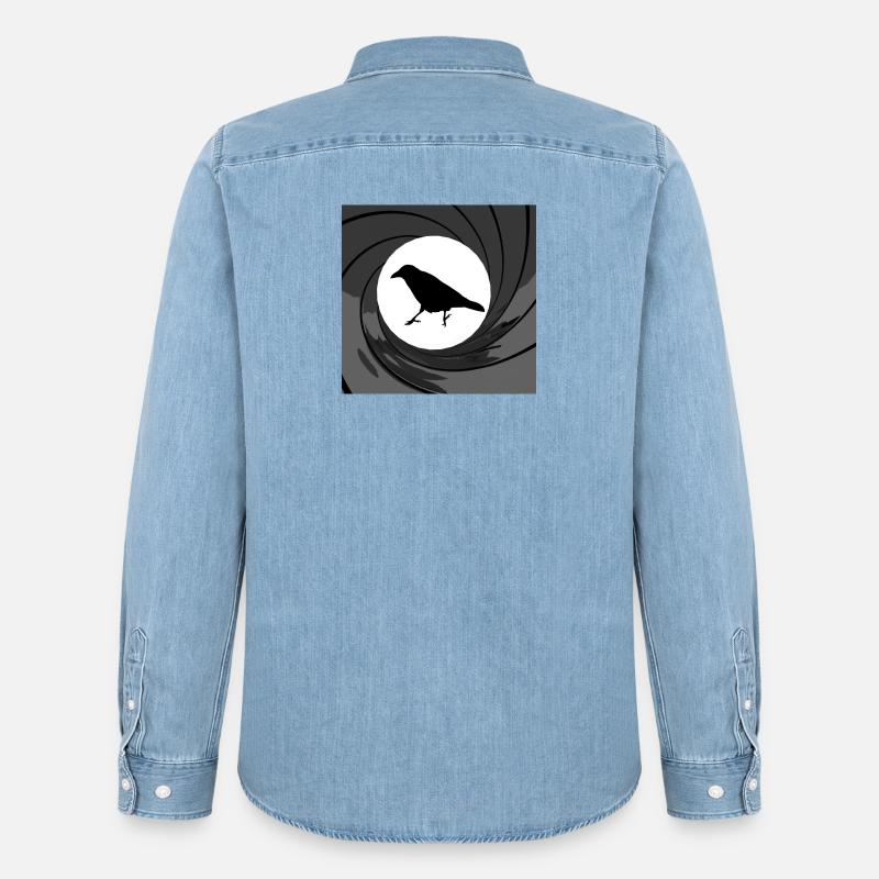 Bond crow - Männer Jeanshemd Organic von Stanley/Stella - verwaschenes Hellblau