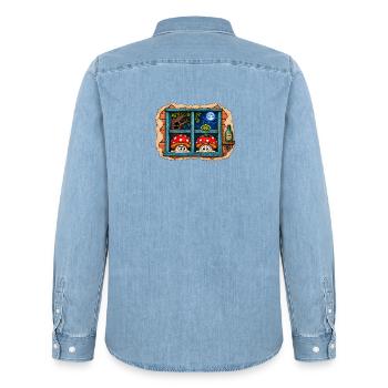 1000195617 - Männer Jeanshemd Organic von Stanley/Stella - verwaschenes Hellblau - Hinten - AI Model Male 185 light (185cm)