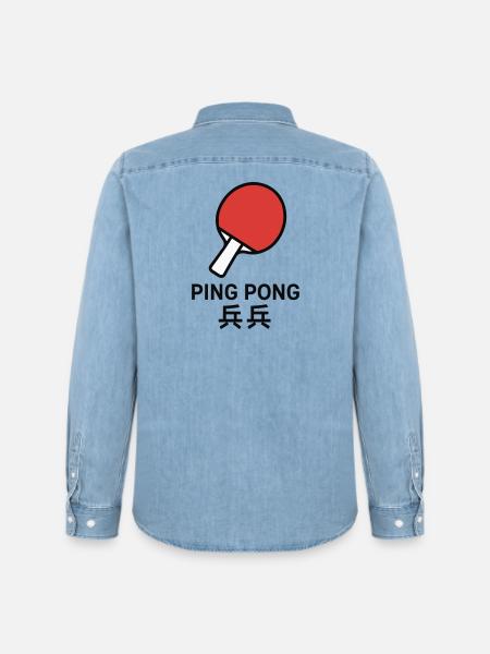 Ping-Pong Racket - Table Tennis - Men’s Organic Denim Shirt by Stanley/Stella - light wash