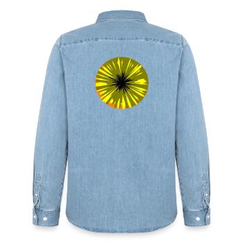 Comic-Explosion Burst - Männer Jeanshemd Organic von Stanley/Stella - verwaschenes Hellblau - Hinten - AI Model Male 185 light (185cm)
