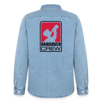 hangover crew logo - Männer Jeanshemd Organic von Stanley/Stella - verwaschenes Hellblau - Hinten - AI Model Male 185 light (185cm)