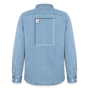 Image manquante – Fichier non trouvé Portrait - Chemise en denim homme bio Stanley/Stella - bleu clair délavé - Dos - AI Model Male 185 light (185cm)