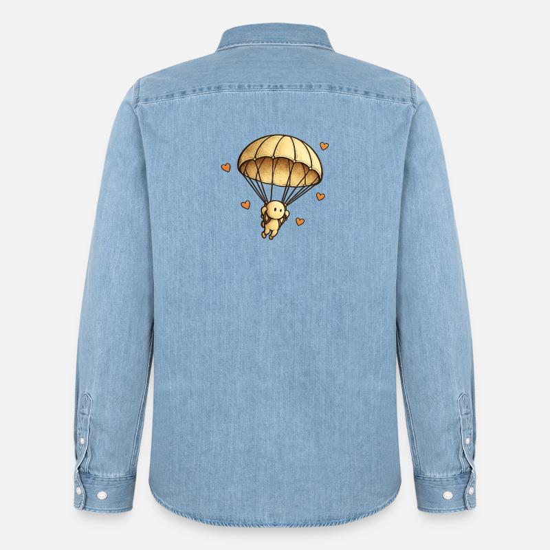 Der kleine Gedanke | Fallschirm - Männer Jeanshemd Organic von Stanley/Stella - verwaschenes Hellblau
