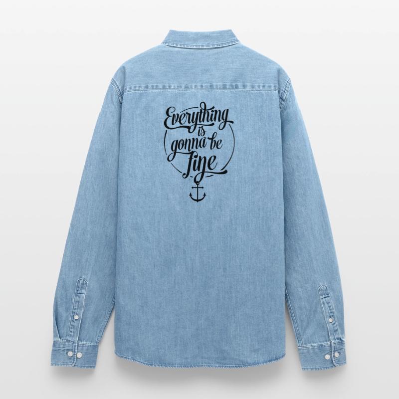 Everything is gonna be fine, Alles wird gut, Anker Männer Jeanshemd Organic von Stanley/Stella