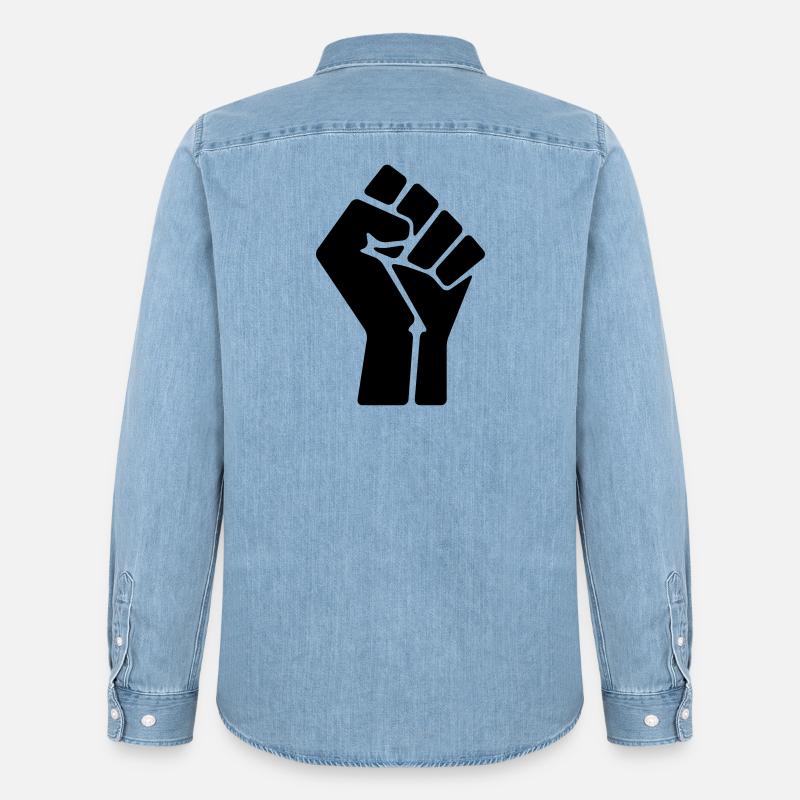 Faust - Männer Jeanshemd Organic von Stanley/Stella - verwaschenes Hellblau