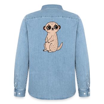 Meerkat - Men’s Organic Denim Shirt by Stanley/Stella - light wash - Back - AI Model Male 185 light (185cm)
