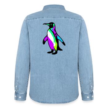 Pingouin - Chemise en denim homme bio Stanley/Stella - bleu clair délavé - Dos - AI Model Male 185 light (185cm)