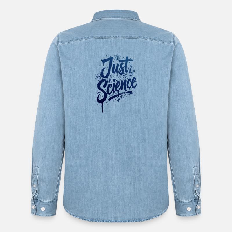 Solo scienza Blu Splash - Camicia in denim uomo bio di Stanley/Stella - azzurro chiaro slavato