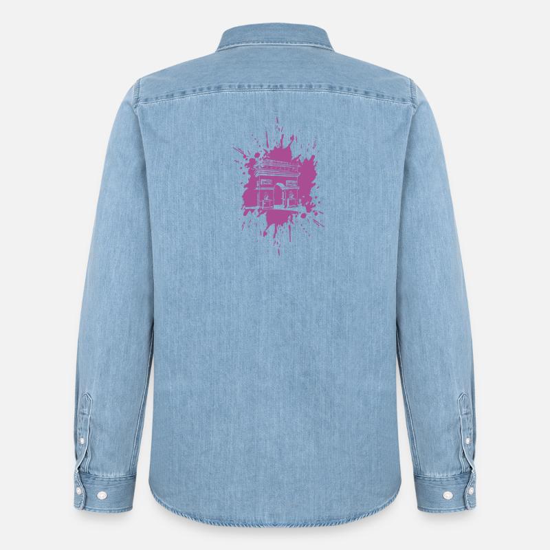 Arc de triomphe | Triumpfbogen Paris | Splash - Männer Jeanshemd Organic von Stanley/Stella - verwaschenes Hellblau