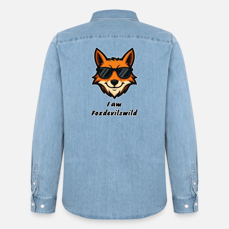 Foxdevilswild - I am Foxdevilswild - be cool - Männer Jeanshemd Organic von Stanley/Stella - verwaschenes Hellblau