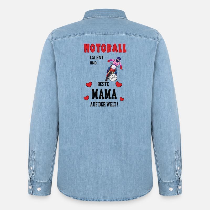 Motoball Beste Mama Mutter Muttertag Geburtstag - Männer Jeanshemd Organic von Stanley/Stella - verwaschenes Hellblau