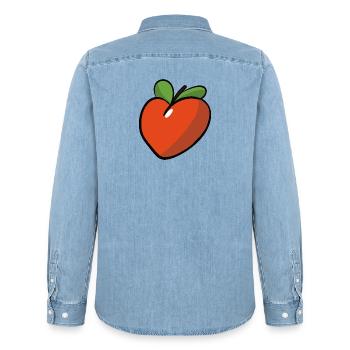 Peche_coeur - Chemise en denim homme bio Stanley/Stella - bleu clair délavé - Dos - AI Model Male 185 light (185cm)