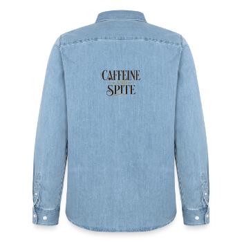 Caféine et rancune - Chemise en denim homme bio Stanley/Stella - bleu clair délavé - Dos - AI Model Male 185 light (185cm)