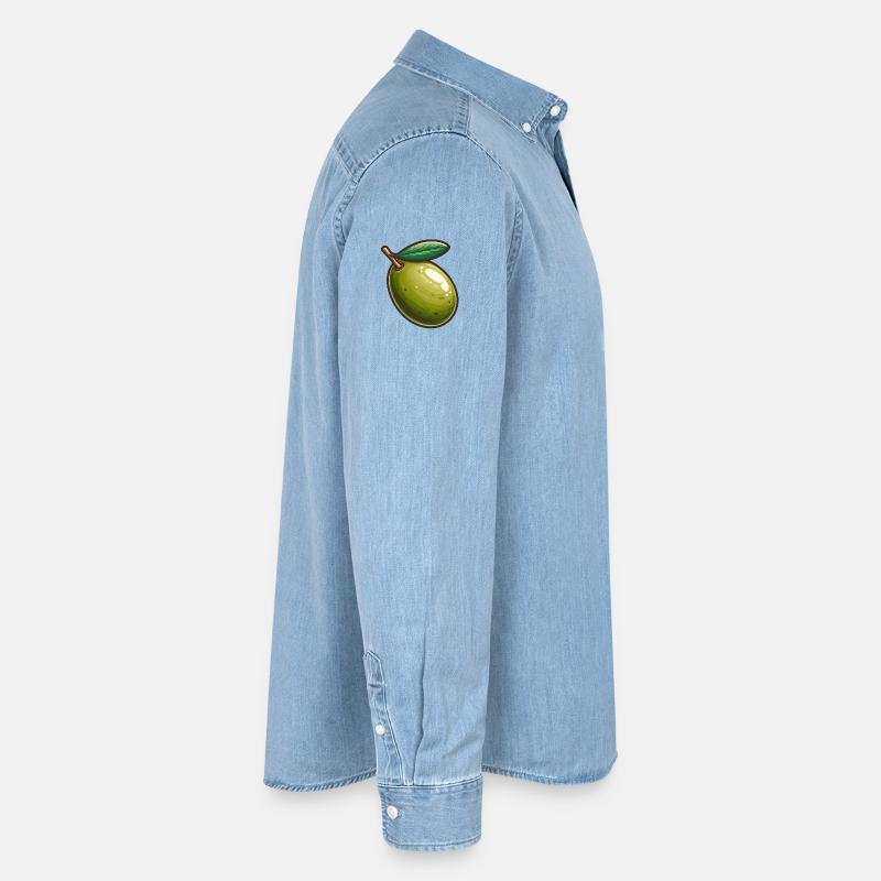 Illustration de Olive Verte Nature Chemise en denim homme bio Stanley/Stella