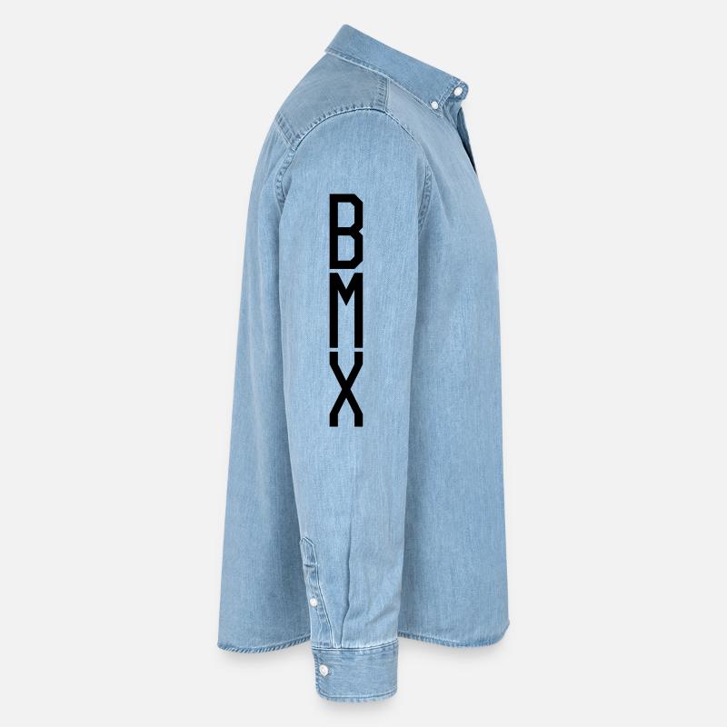 Bmx Vélo - Impression de manche Bmx Retro Chemise en denim homme bio Stanley/Stella