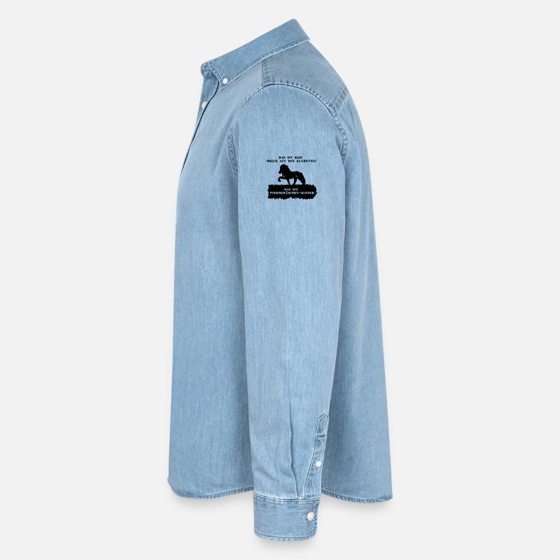 Spruch 3 mit Pferd 1 schwarz Männer Jeanshemd Organic von Stanley/Stella