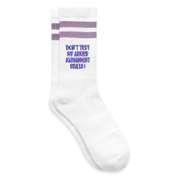 CITATION AMUSANTE - COMPÉTENCES EN GESTION DE LA COLÈRE - Chaussettes de tennis - blanc/lilas  - Droite