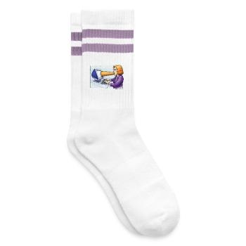 COMPUTER ADDICT WOMAN - geek & scifi - Chaussettes de tennis - blanc/lilas  - Droite