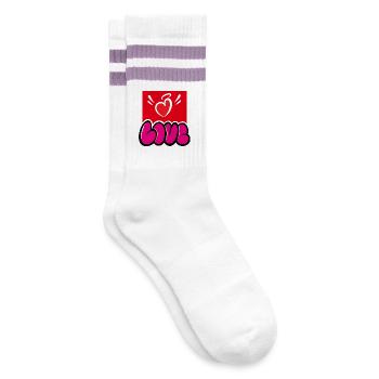 J’adore l’art de rue - Chaussettes de tennis - blanc/lilas  - Droite
