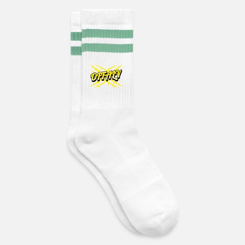 Comté d’Offaly, Irlande - Chaussettes de tennis - blanc/menthe